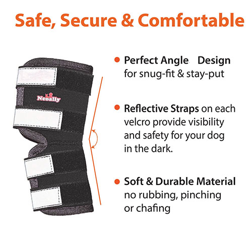 2 Pack Comfortable Dog Legs Braces Canine Rear Hock Joint Support  Compression Wraps Pet Front Hind Legs Knee Pad Carpal Splint Dog Elbow  Braces Protect Back Legs Wounds Injuries Sprains Arthritis 